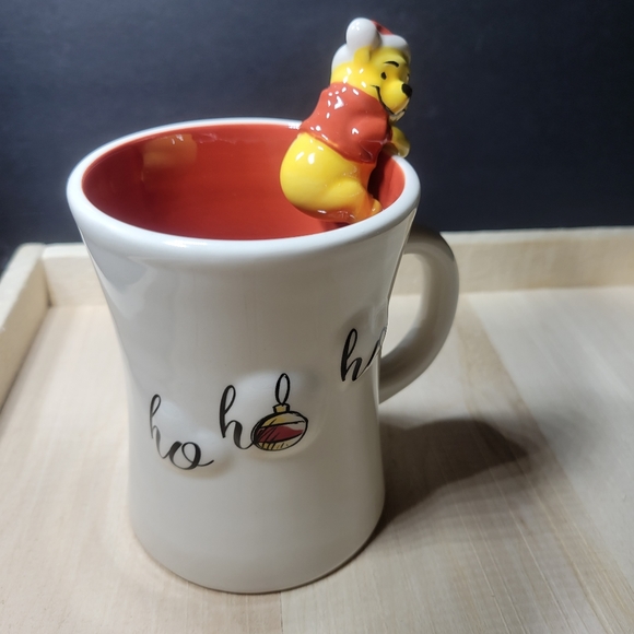 Disney Winnie the Pooh Ho Ho Ho Coffee Mug with Winnie Figurine Santa Pooh - Picture 4 of 12